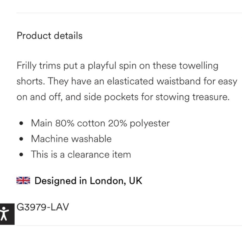 Mini Boden Frill Hem Toweling Shorts - Picture 7 of 7